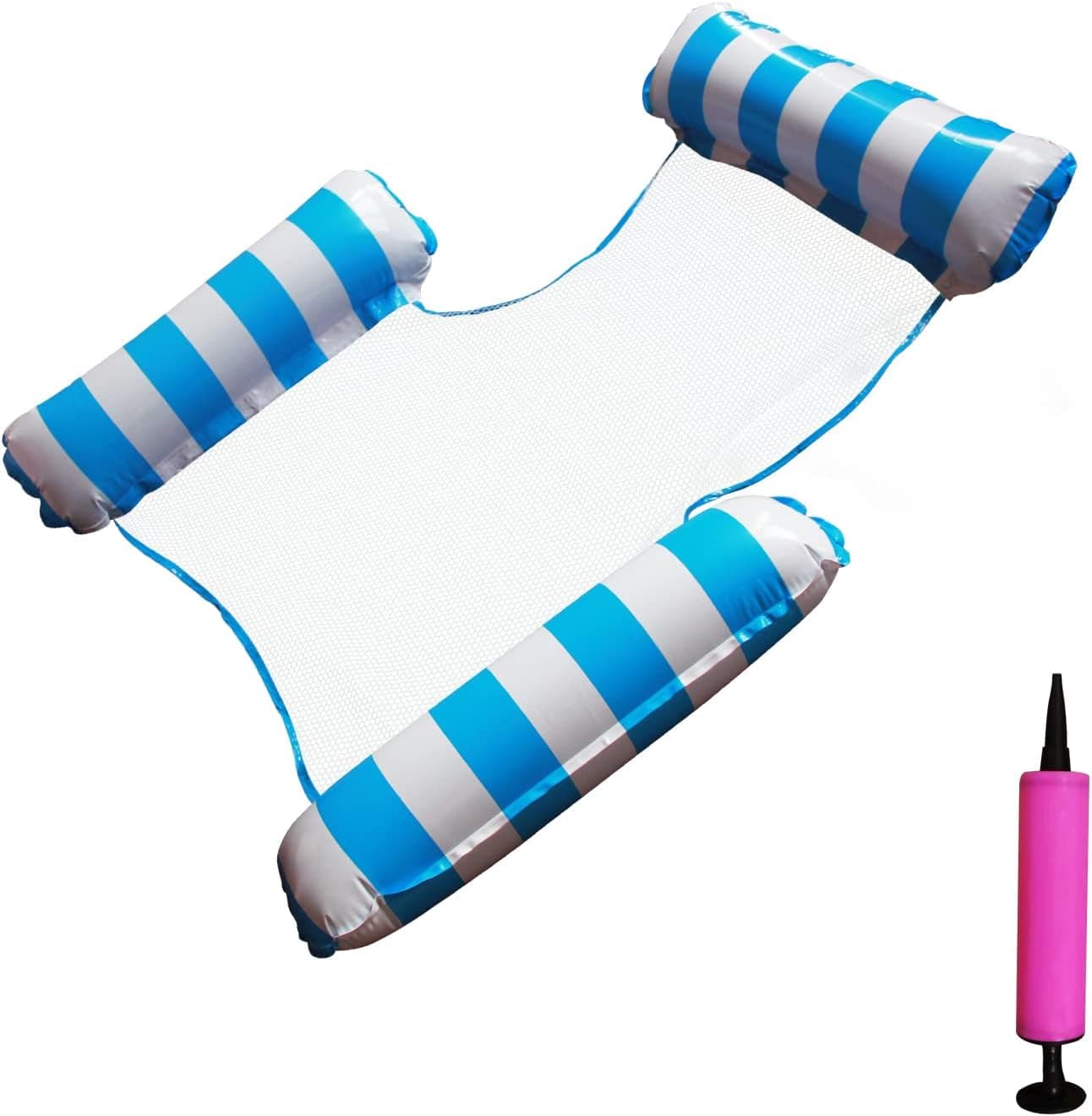 Inflatable Swimming Float Water Hammock for Adults 4-in-1 Mesh Pool Lounger Chair Fun Rafts for Summer Lake Floating