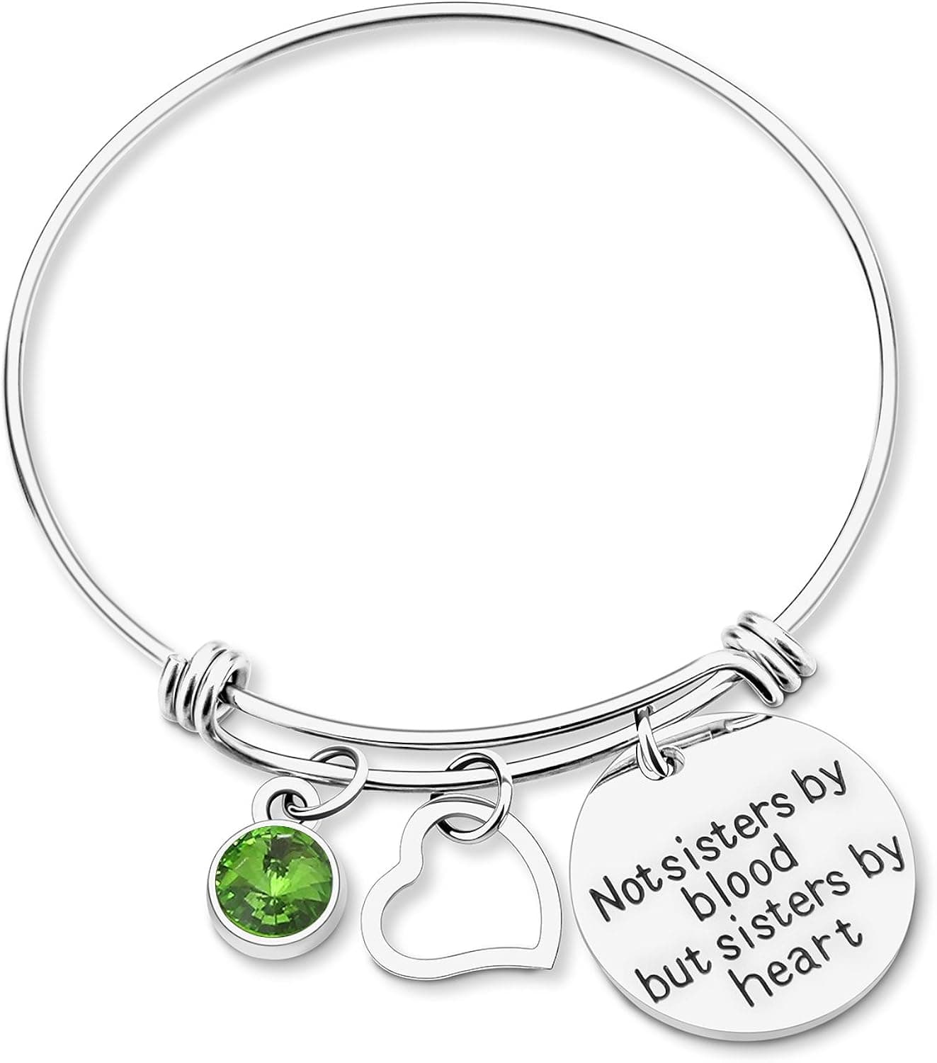 Yoomarket Best Friend Bracelet Birthstone Adjustable Charm Soul Sister Bracelet Not Sisters by Blood Stainless Steel Women Jewelry Birthday Gifts