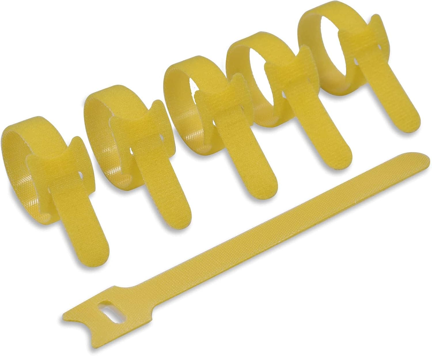 AOKLANT Wire Organizer Cord,Reusable Fastening Cable Ties,Microfiber Cloth Hook and Loop Cord Ties for Tablet Laptop PC TV Home Office Electronics Wire - Yellow