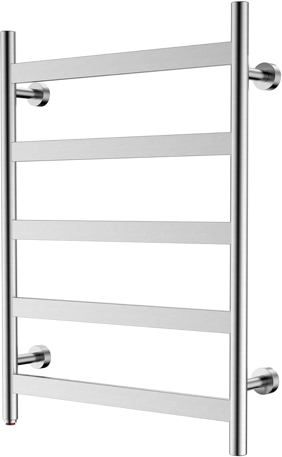 HEATGENE Towel Warmer 5 Flat Bar Towel Dryer Wall-Mounted Plug-in Bath Towel Heater - Brushed