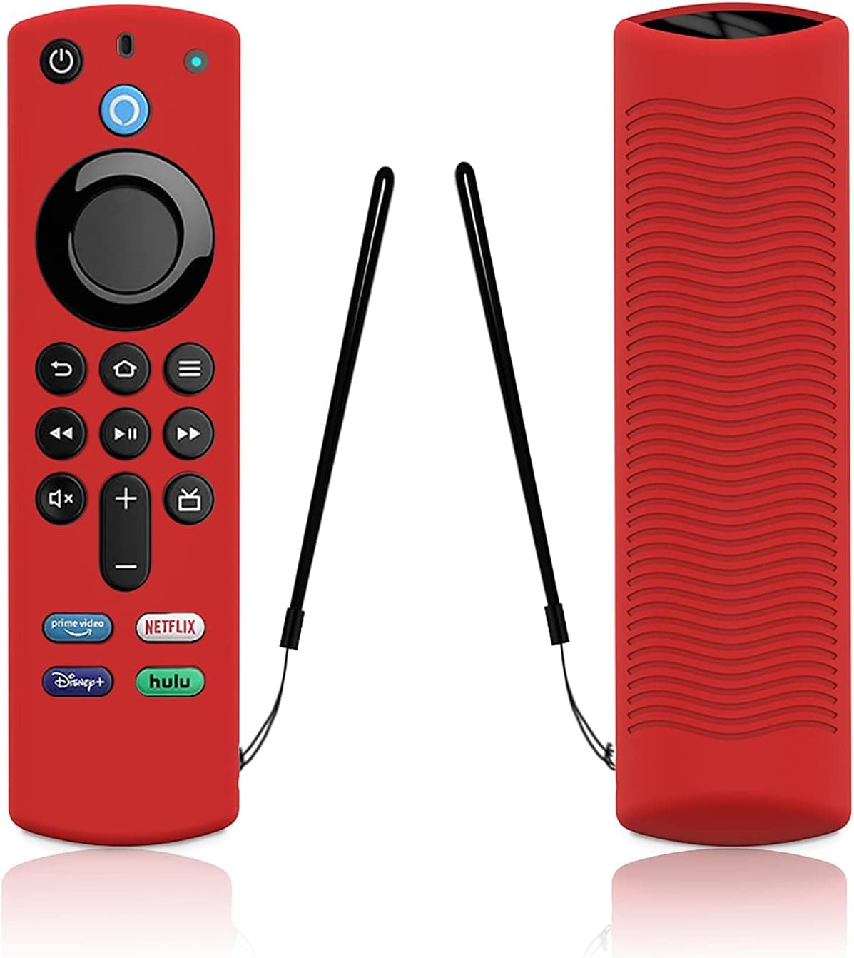 Remote Case Replacement for TV Stick (3rd Gen) 2021 Release Voice Remote, Red Silicone Protective Cover Sleeve with Lanyard - LEFXMOPHY