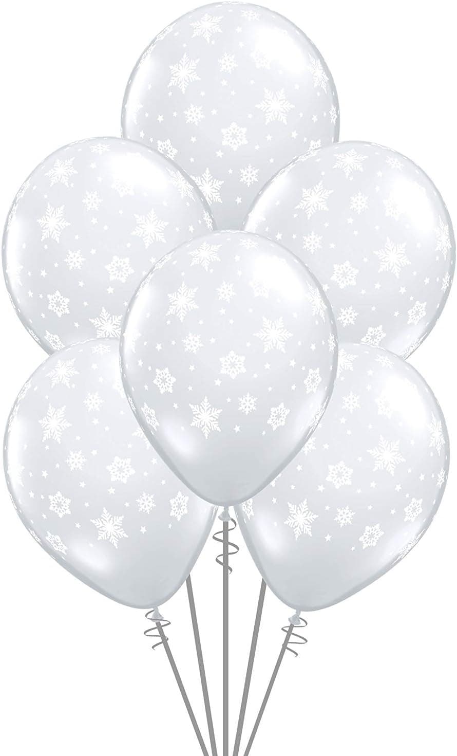 Qualatex Snowflakes-A-Round Biodegradable Latex Balloons, Diamond Clear Color, 11-Inches (24-Units)