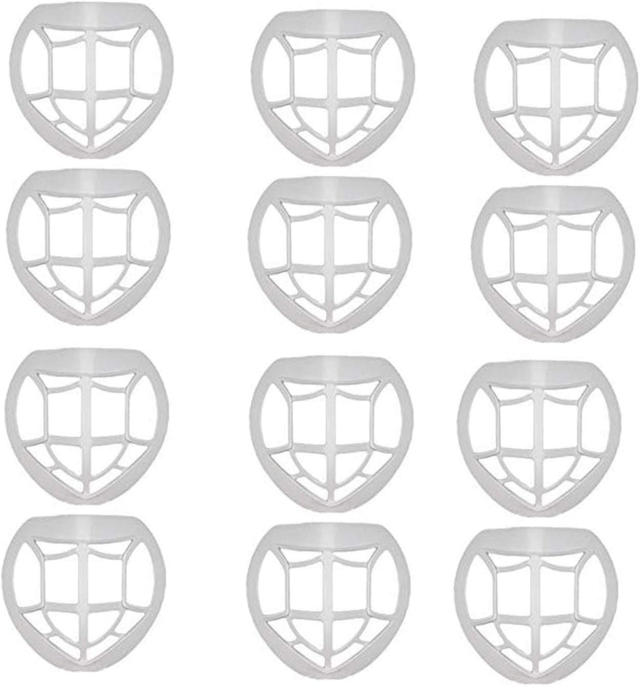 12PCS 3D Silicone Face Bracket Washable Reusable Silicone 3D Bracket for Mask Bracket Internal Protective Lipstick Protection Bracket Cool Bracket