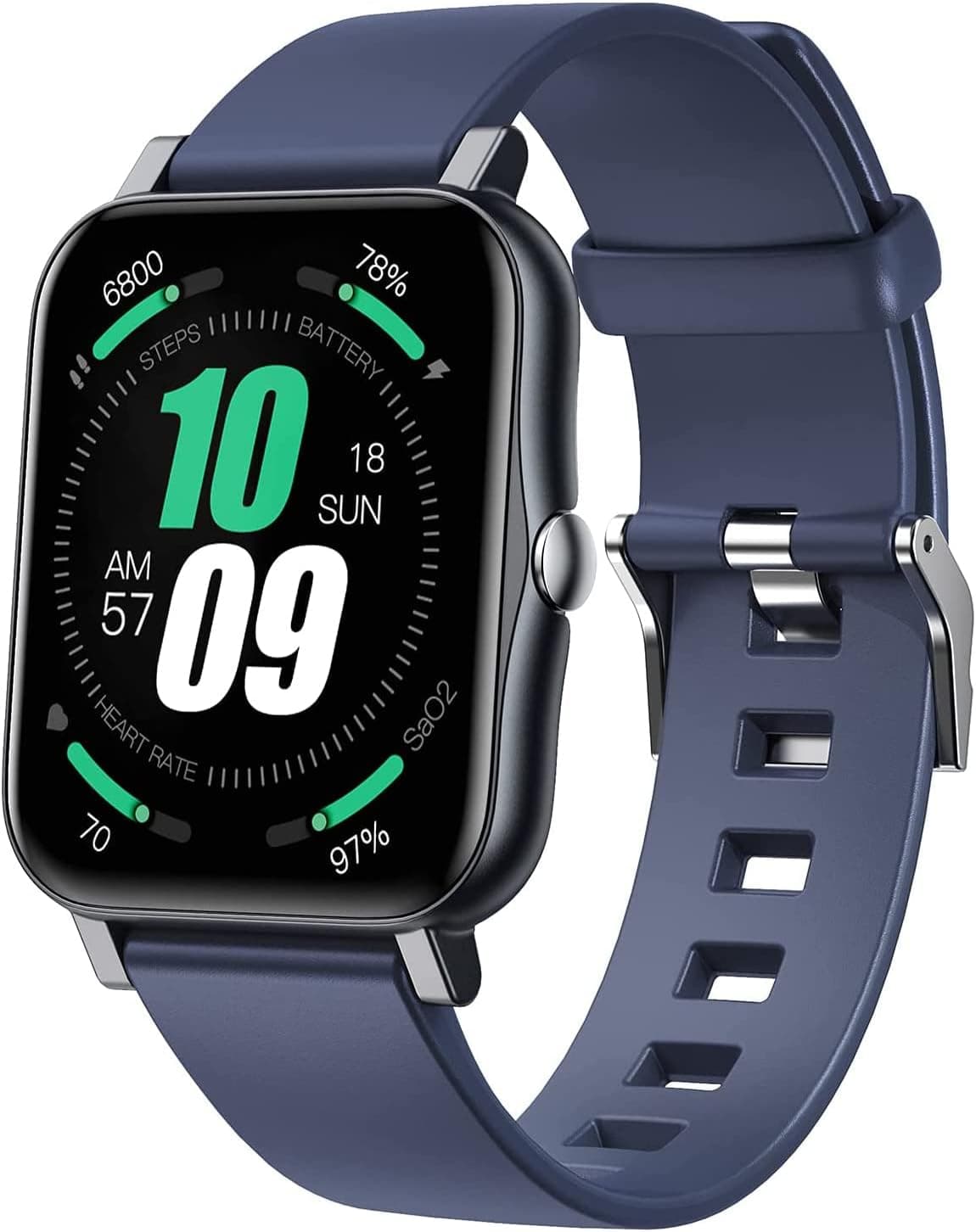 MANACUBE Smart Watch for Android Phones and iOS Phones, All-Day Activity Tracker with Heart Rate Sleep Monitor, 1.7" Full Touch Screen, 5ATM Waterproof Pedometer, Smartwatch for Men Women
