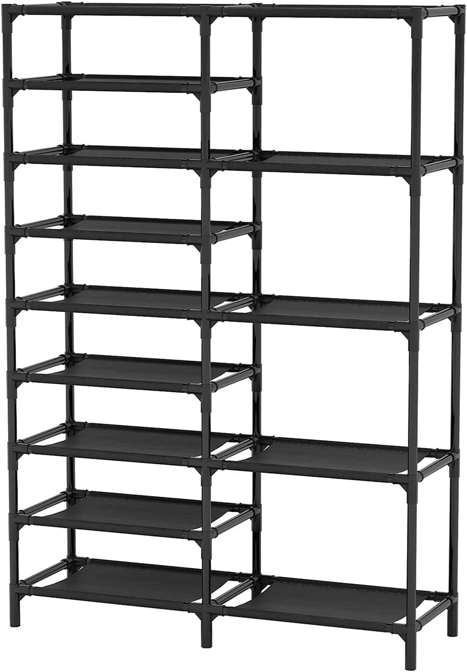 Tribesigns 9 Tiers Shoe Rack, Stackable Shoe Tower Shoe Shelf Holds 28 Pairs, Non-Woven Fabric Shoe Storage Organizer, Durable Boot Organizer