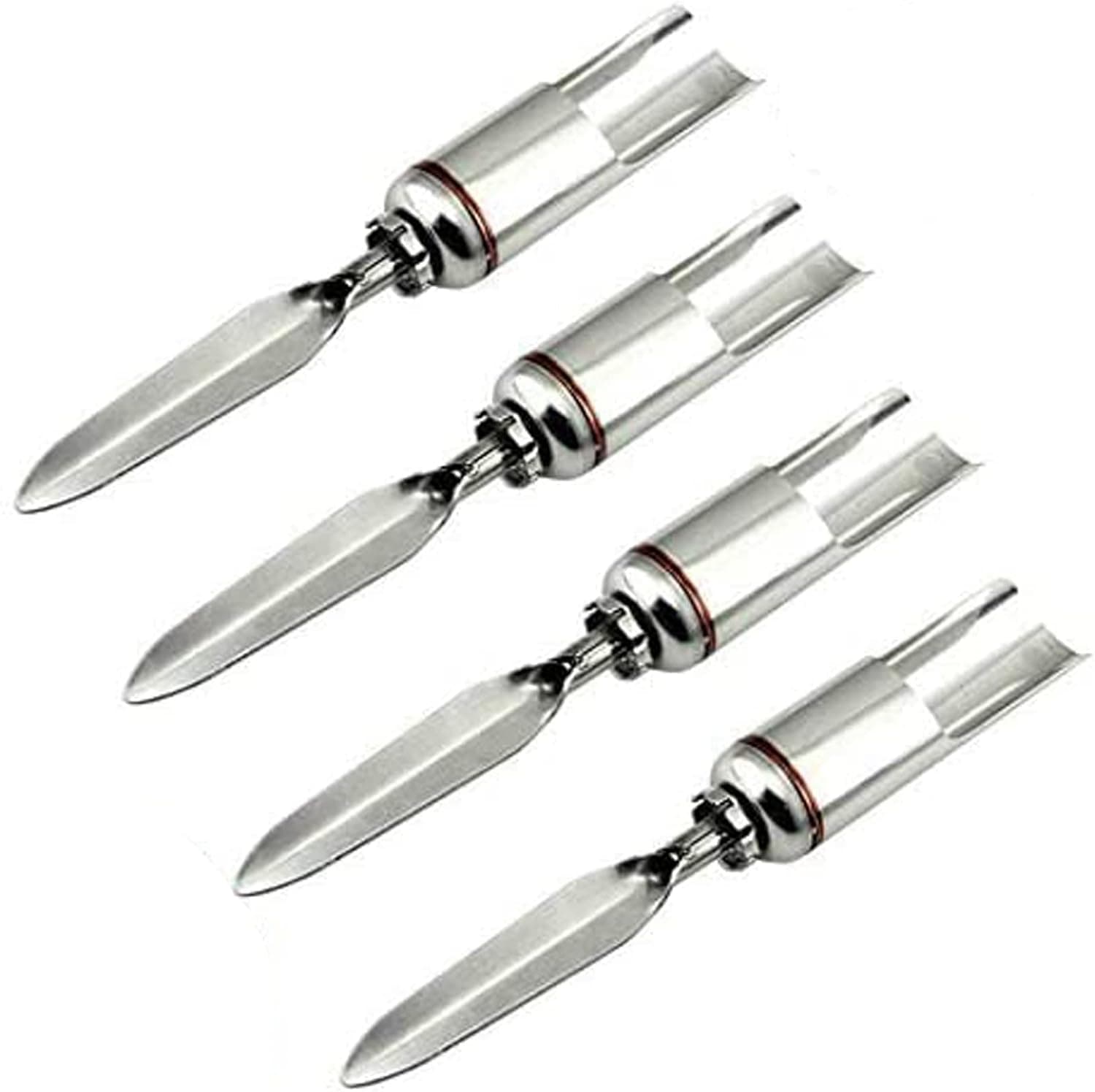 AUHOKY 4Pcs Universal Folding Fishing Rod Pole Holder, Stainless Steel Ground Support Stand - Portable & Detachable