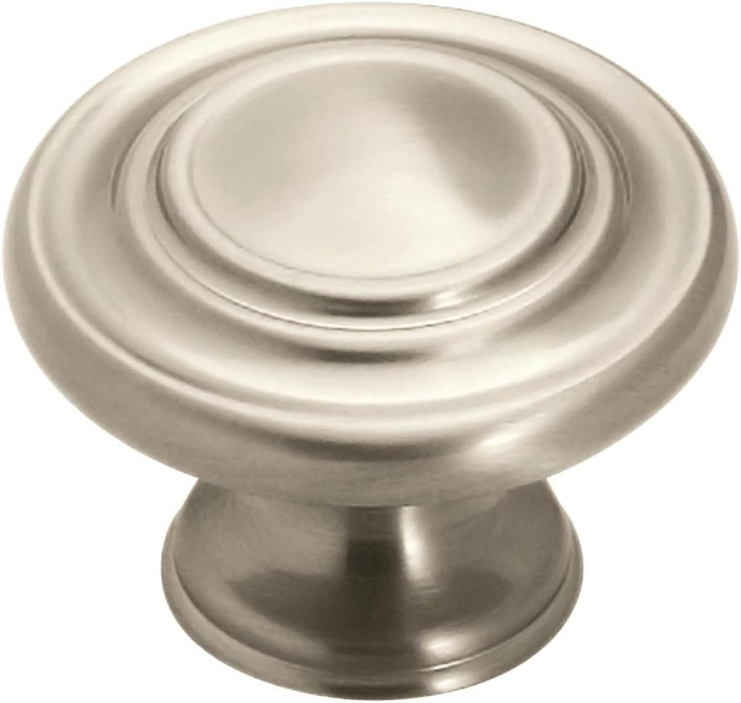 Amerock | Cabinet Knob | Satin Nickel | 1-5/16 inch (33 mm) Diameter | Inspirations | 1 Pack | Drawer Knob | Cabinet Hardware