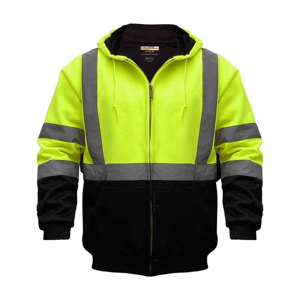 Utility Pro UHV425-M UHV425 High-Vis Safety Soft Shell Hoodie with Waterproof Dupont Teflon, Lime, Medium