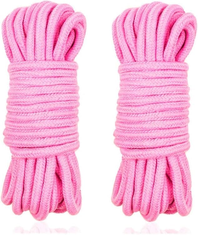 Soft Rope Cord, 10 M/33 Feet 8 MM All Purpose Cotton Rope Craft Rope Thick Cotton Cord (Pink)