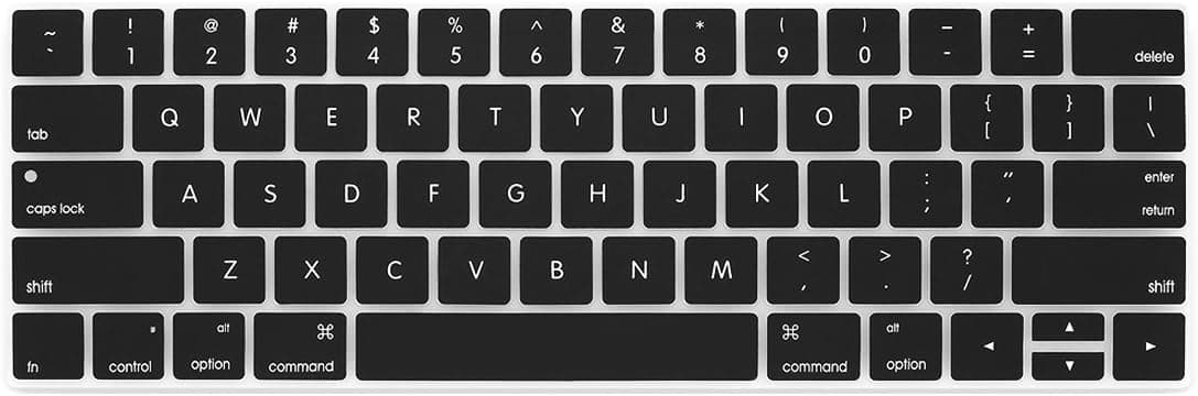 Famber Silicone Skin Keyboard Cover for Macbook Pro with Touch Bar 13" / 15" (A1706/A1707, 2016 & 2017 Release) - Black