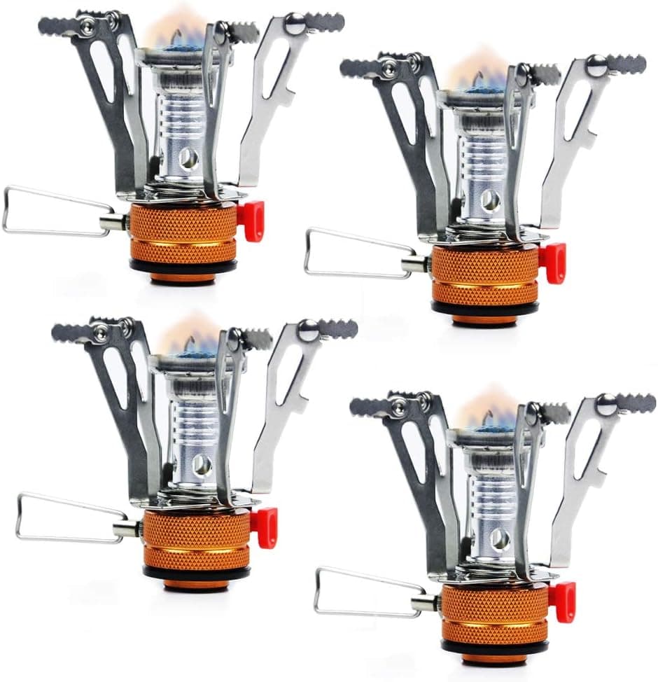 PARTYSAVING Pocket Size Mini Collapsible Camping Stove Burner with Piezo Ignition System