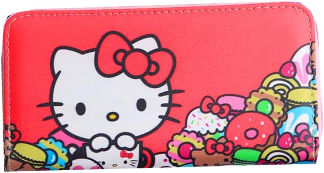 Kerr's Choice Card Holder Wallet Kitty Purse PU Cat Kitty Clutch Cat Wallet Kawaii Wallet Red