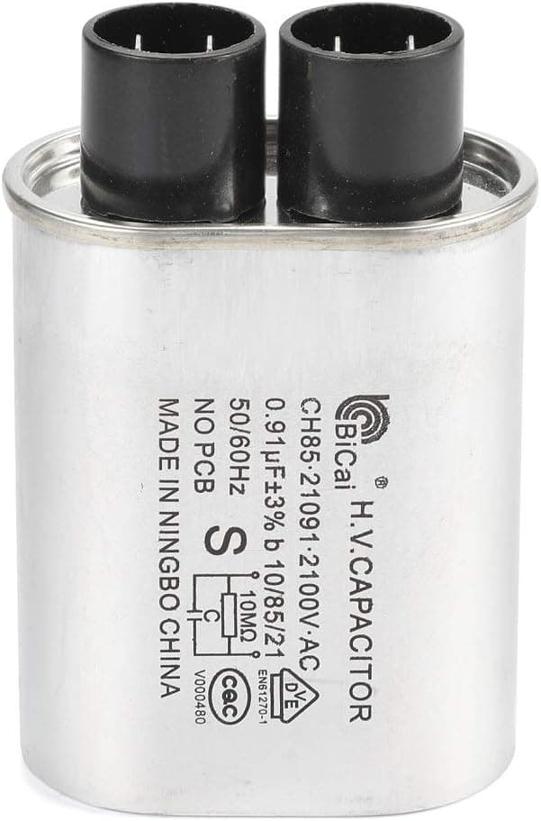 BlueNatHxRPR 0.91 uF MFD Microwave Capacitor Replacement 2100V Compatible For Amana Electrolux Ge Kenmore and Whirlpool