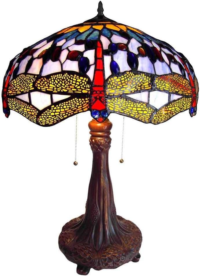 Chloe Lighting CH1049DB18-TL2 Tiffany-Style Dragonfly 2-Light Table Lamp with 18-Inch Shade