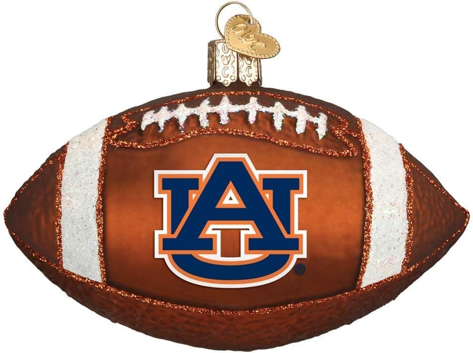 Old World Christmas Ornaments: Auburn University Glass Blown Ornaments for Christmas Tree, Football (62400)