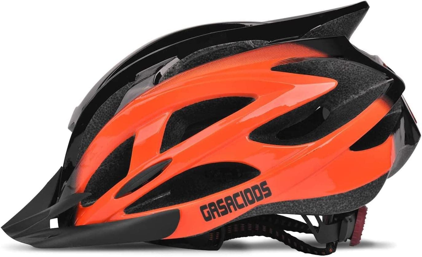 Bike Helmet, Adjustable Lightweight Bicycle Helmets Specialized Cycling Helmet for Adult Men&Women Road and Mountain Bike with Detachable Visor&Rear LED Light
