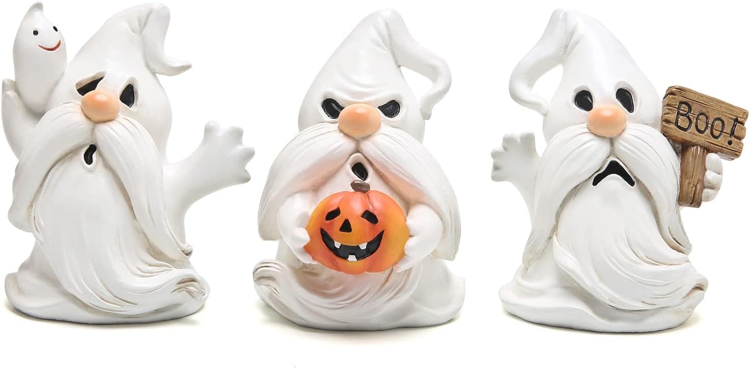 Hodao 3pcs Halloween Gnomes Decorations Indoor on The Desktop Party Supplies Figurines