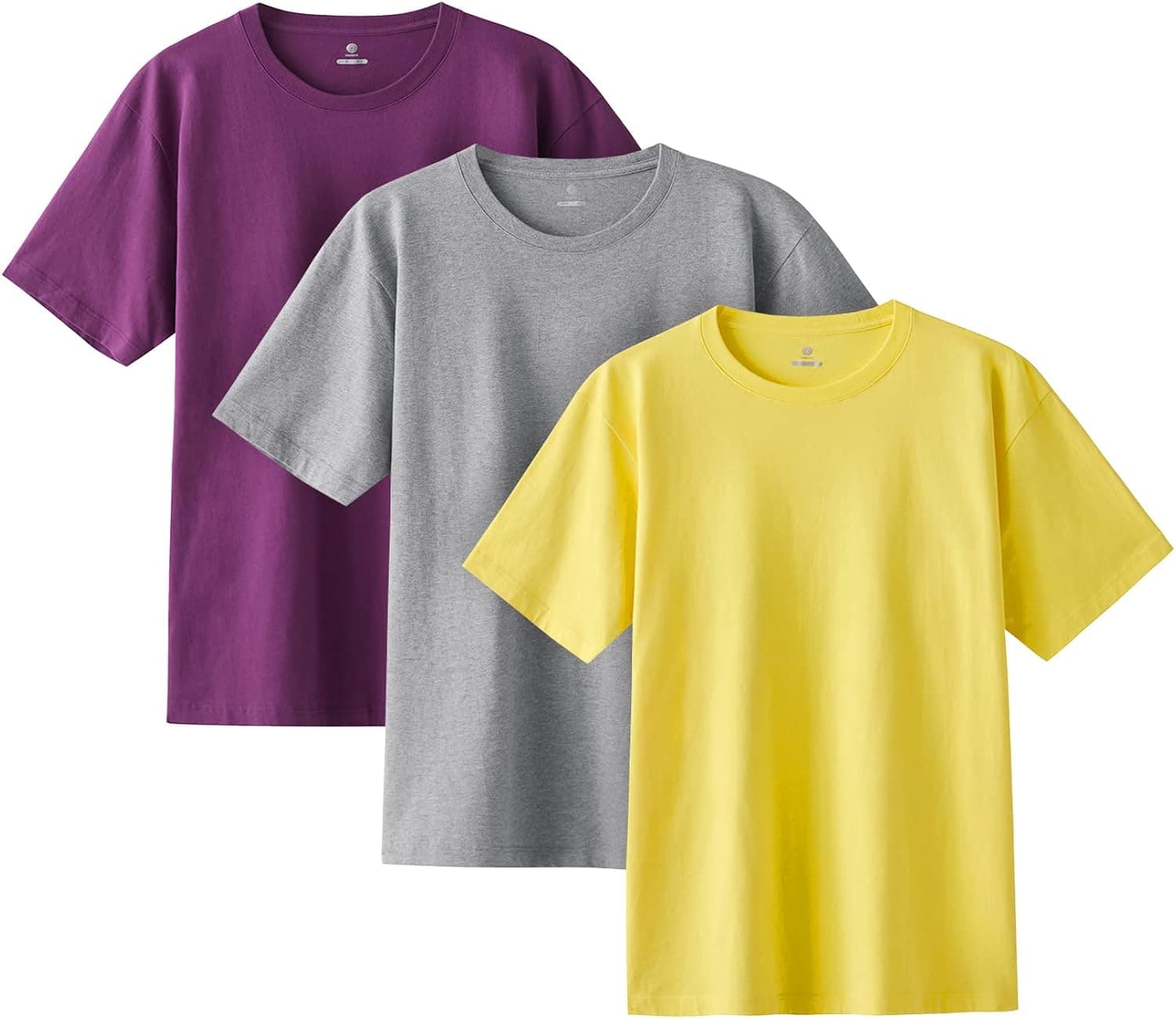 LAPASA Mens T-Shirt Pure Cotton 3 Pack Oversize Short Sleeve Tee Comfortable Crew Neck Soft Classic Solid Color Multipack M34