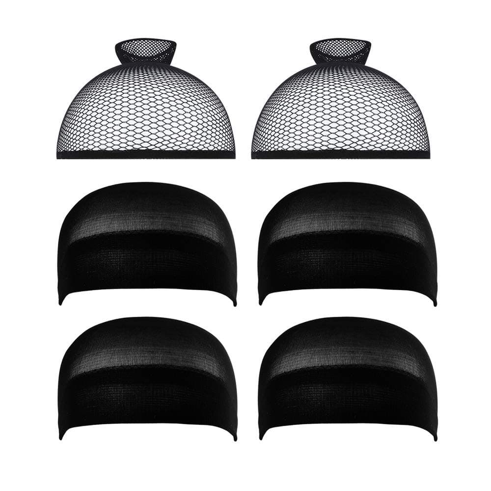Dreamlover Black Wig Caps, 6 Pack