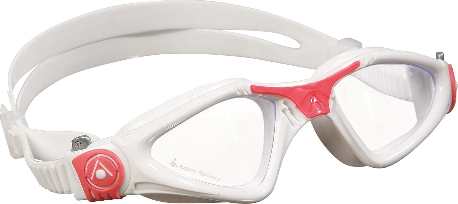 Aqua Sphere Kayenne Women's Swimming Goggles - White/Red Obesssion/Clear Lens