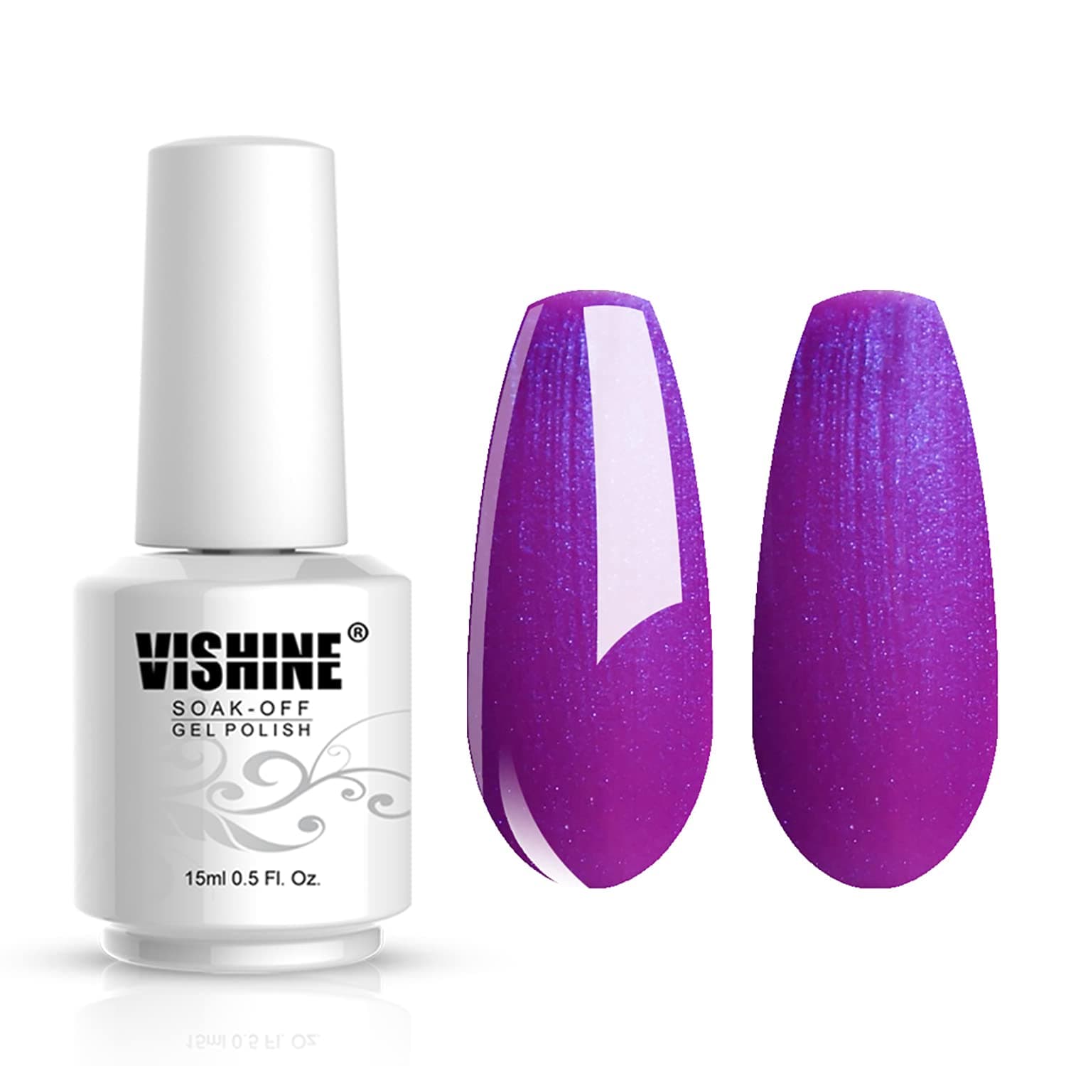Vishine Soak-off Gel Polish Lacquer Nail Art UV LED Manicure Varnish 15ml Magenta(255)