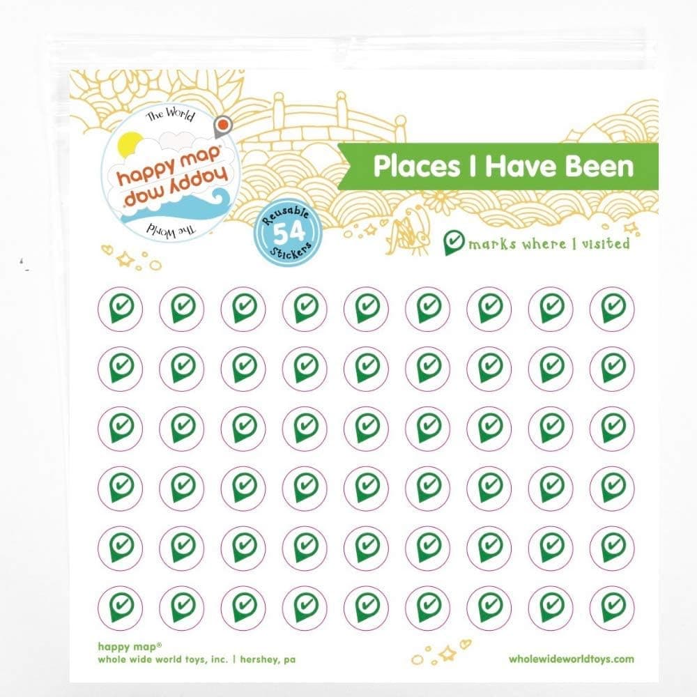 Places I Have Been Stickers | Reusable World Exploration Stickers for Kids | Promotes Global Connection | A Fun Way to Learn Geography for Children