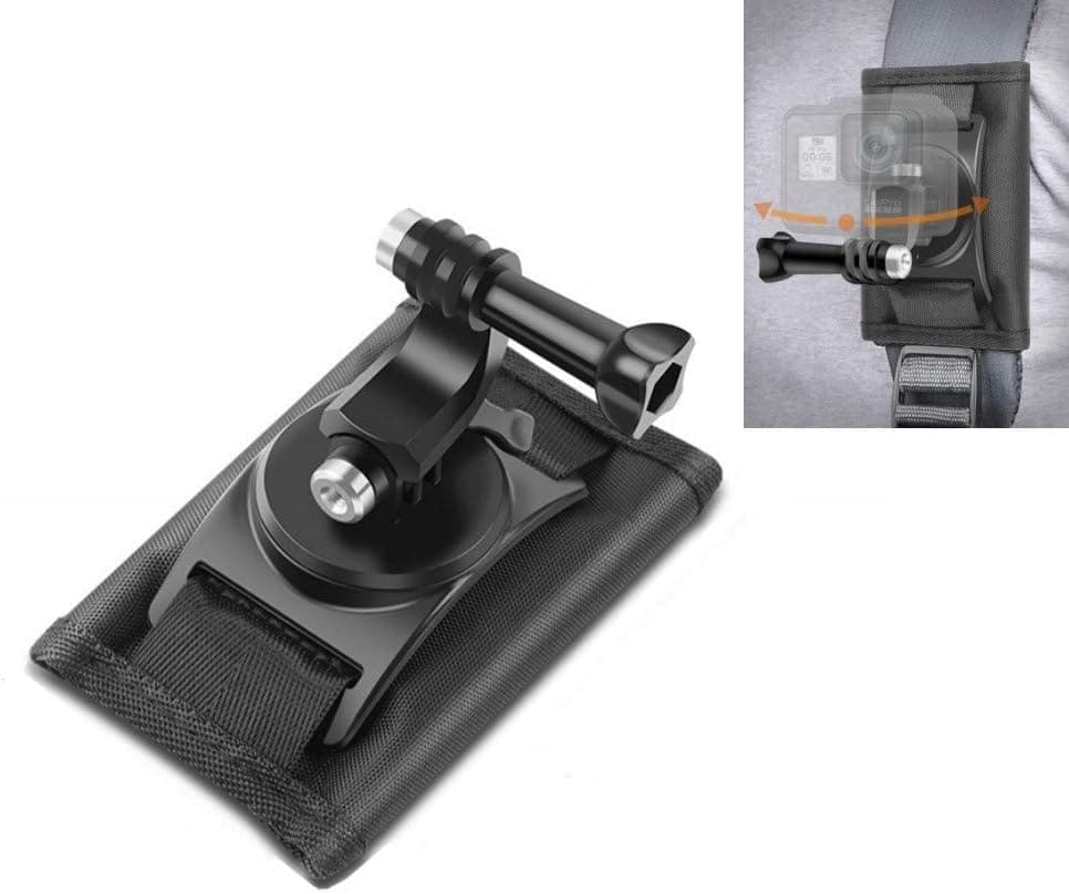 FunMax Backpack Chest Mount Shoulder Strap Mount 360 Degree Rotation for GoPro Hero9,Hero 8, Hero 7,Hero 6/5/4/3+, Session4/5, OSMO Action