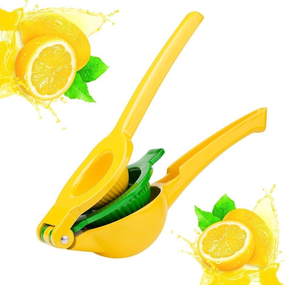 SHareling 1110005 Manual Lemon, Premium Quality Metal Citrus Press Juicer Lime Juice Squeezer for Maximal BPA Free and Dishwasher Safe, 5.5cm/2.17'' Yellow and Green