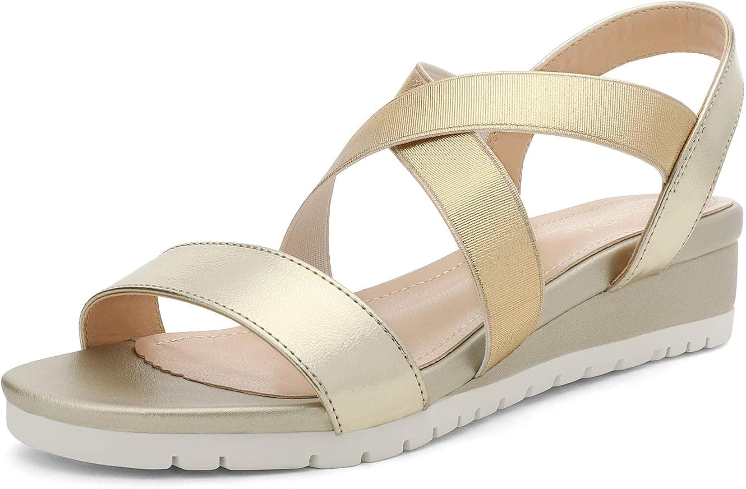 DREAM PAIRS Wedge Sandals for Women, Casual Open Toe Ankle Strap Platform Cute Slingback Beach Wedge Sandals