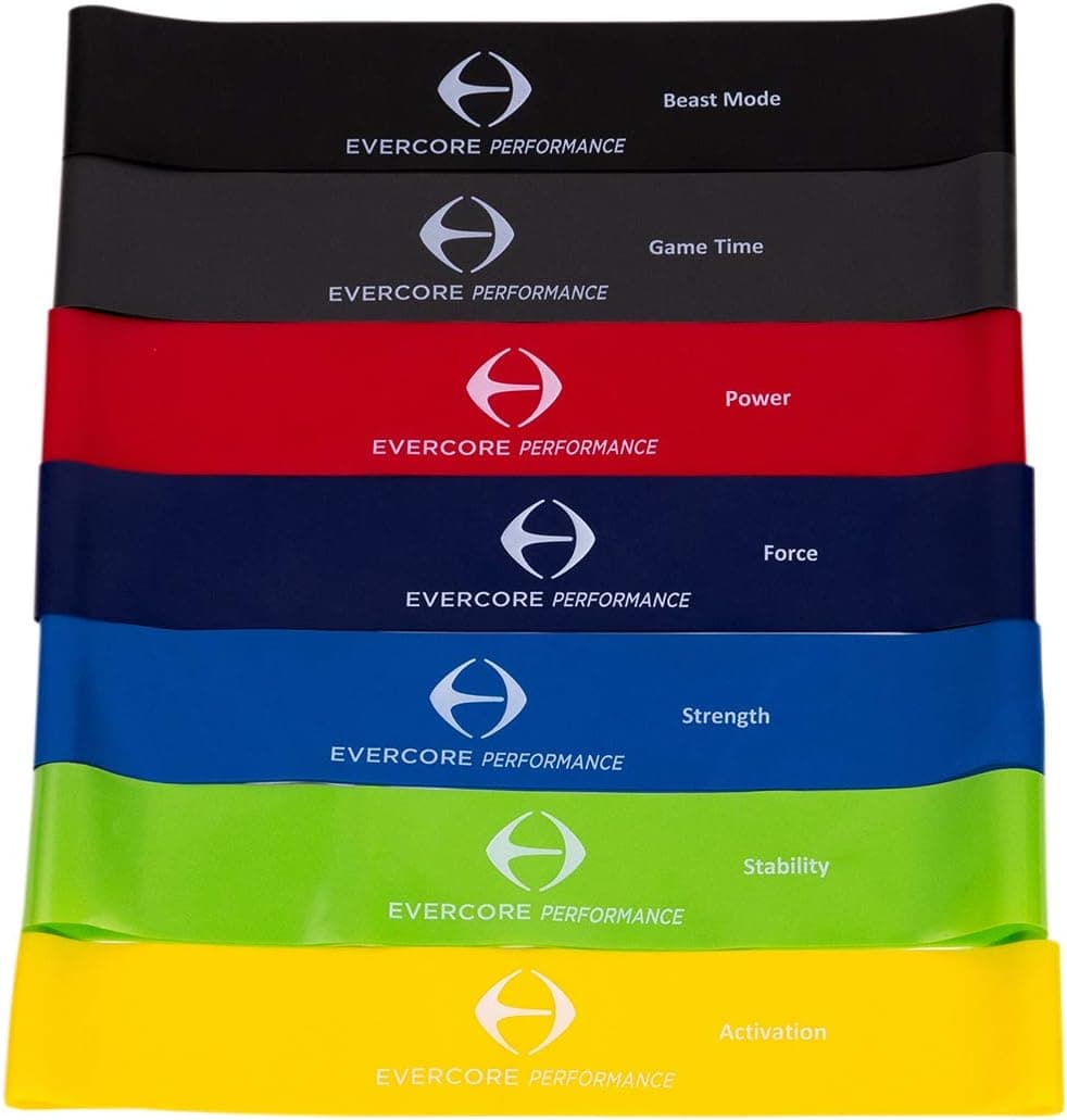 EVERCORE: Mini Bands - Top Tier Resistance Bands - 7 Levels of Resistance Bands - Improve Leg and Glute Development, Reduce Knee Pain, Rehab After Injury