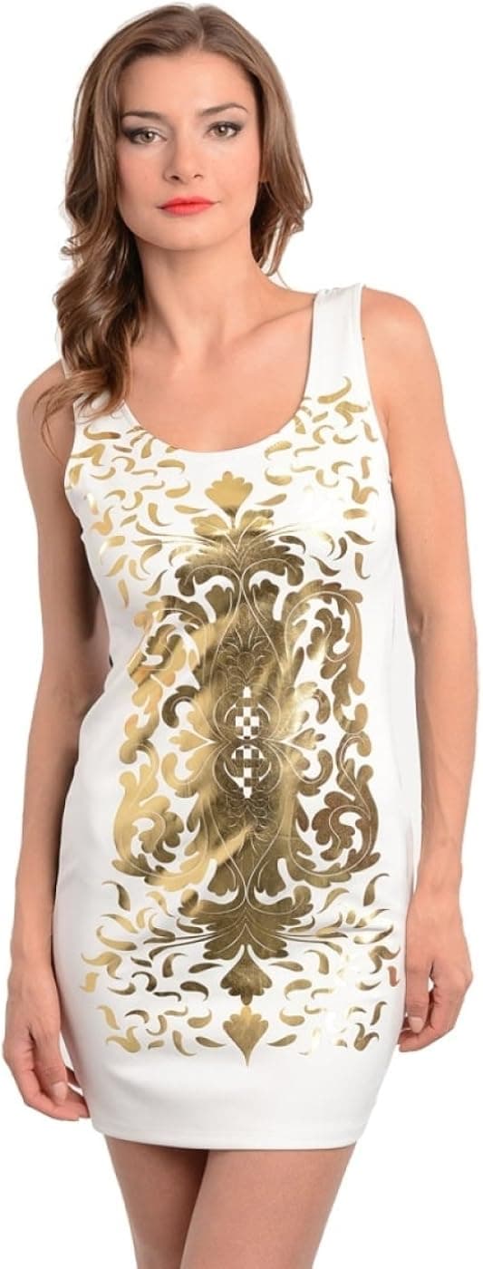 2LUV Women's Ornate Front Tank Mini Dress