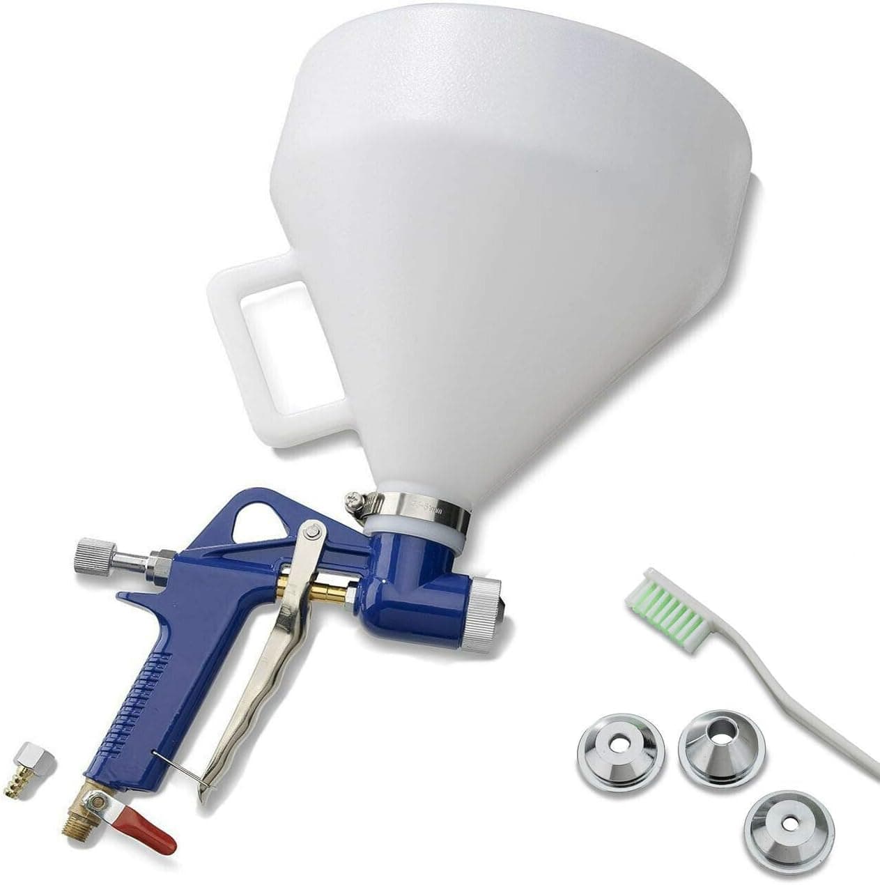 VCT Pneumatic Air Texture Spray Gun 1.5 Gallon Hopper with Handle Includes 3 Additional Nozzles (4, 6, 8 mm)