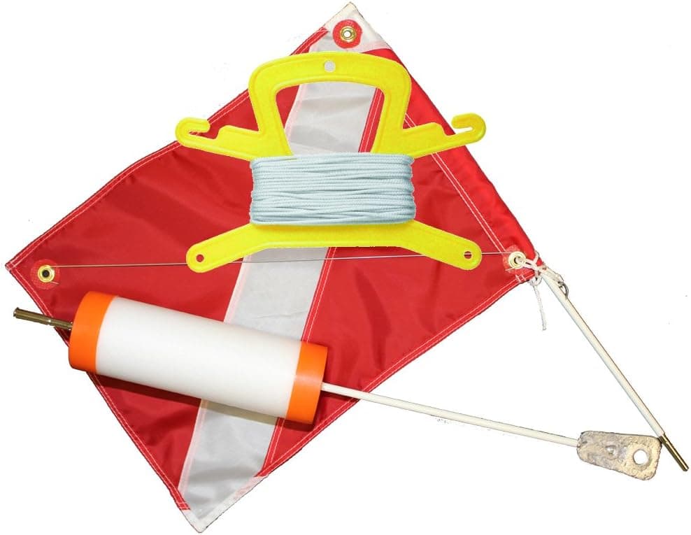JCS Foam Dive Float with 14inch x 18inch Dive Flag and 100 Feet Nylon (White) Line.