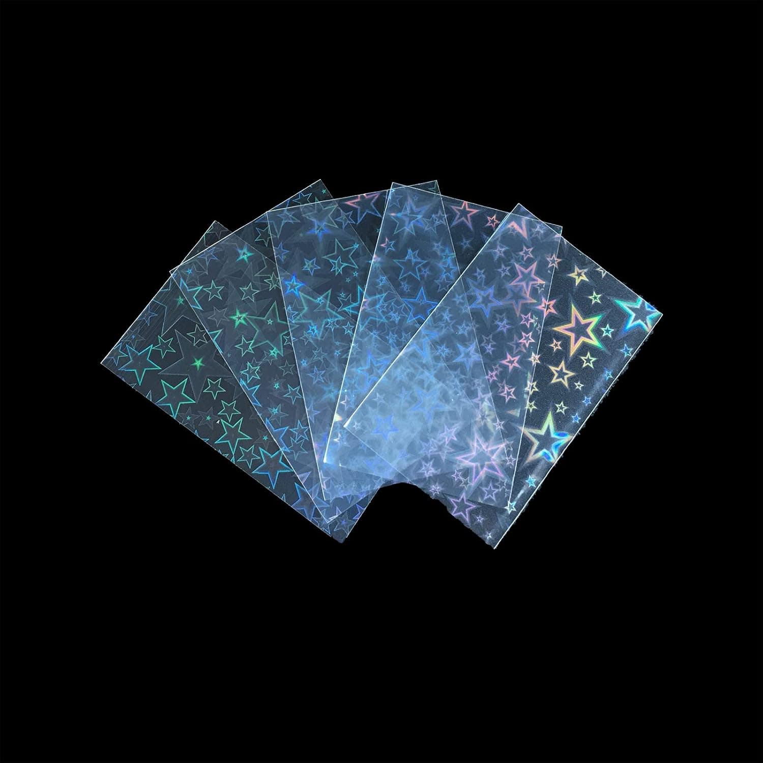 AEGIS 100pcs Big Stars Kpop Photocard Sleeves Trading Card Sleeve Laser Flashing Photocard Sleeves Film for Magic Kpop Card Protector Holographic Foil Protective Cover Baseball Card Sleeves, 65x90mm