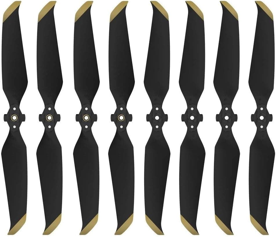 Mavic Air 2 / Air 2S Propellers Replacement, IRCtek 8Pcs 7238F Low-Noise Quick-Release Propellers Compatible with DJI Mavic Air 2 / Air 2S Drone (Black, Golden Tip)
