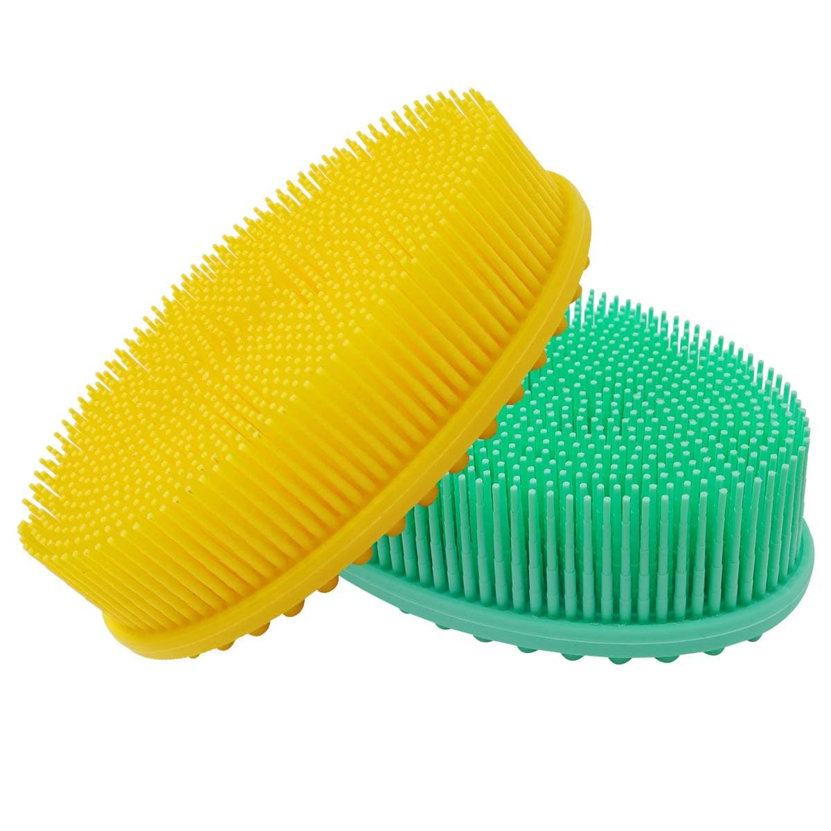 2 Pcs Silicone Body Scrubbers For Use In Shower, Silicone Loofah Exfoliating Brush for Men and Women Baby Bath Sponges for Newborns, Lathers Well Long Lasting and Durable