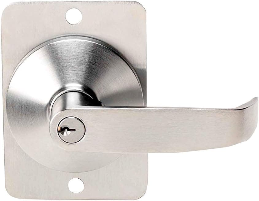 Push Bar Panic Exit Device, Aluminum, with Exterior Lever KeyAlike