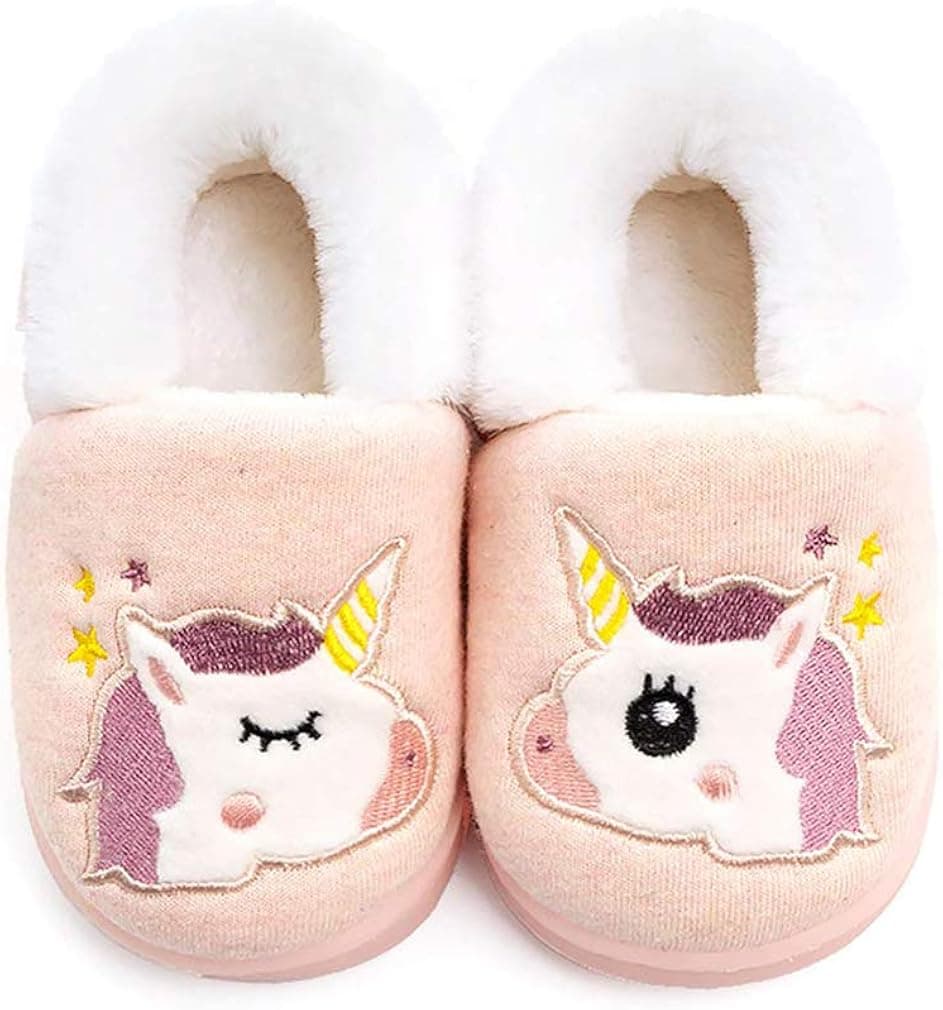 Boys Girls Warm Animals House Slippers Toddler Kids Fuzzy Indoor Bedroom Shoes