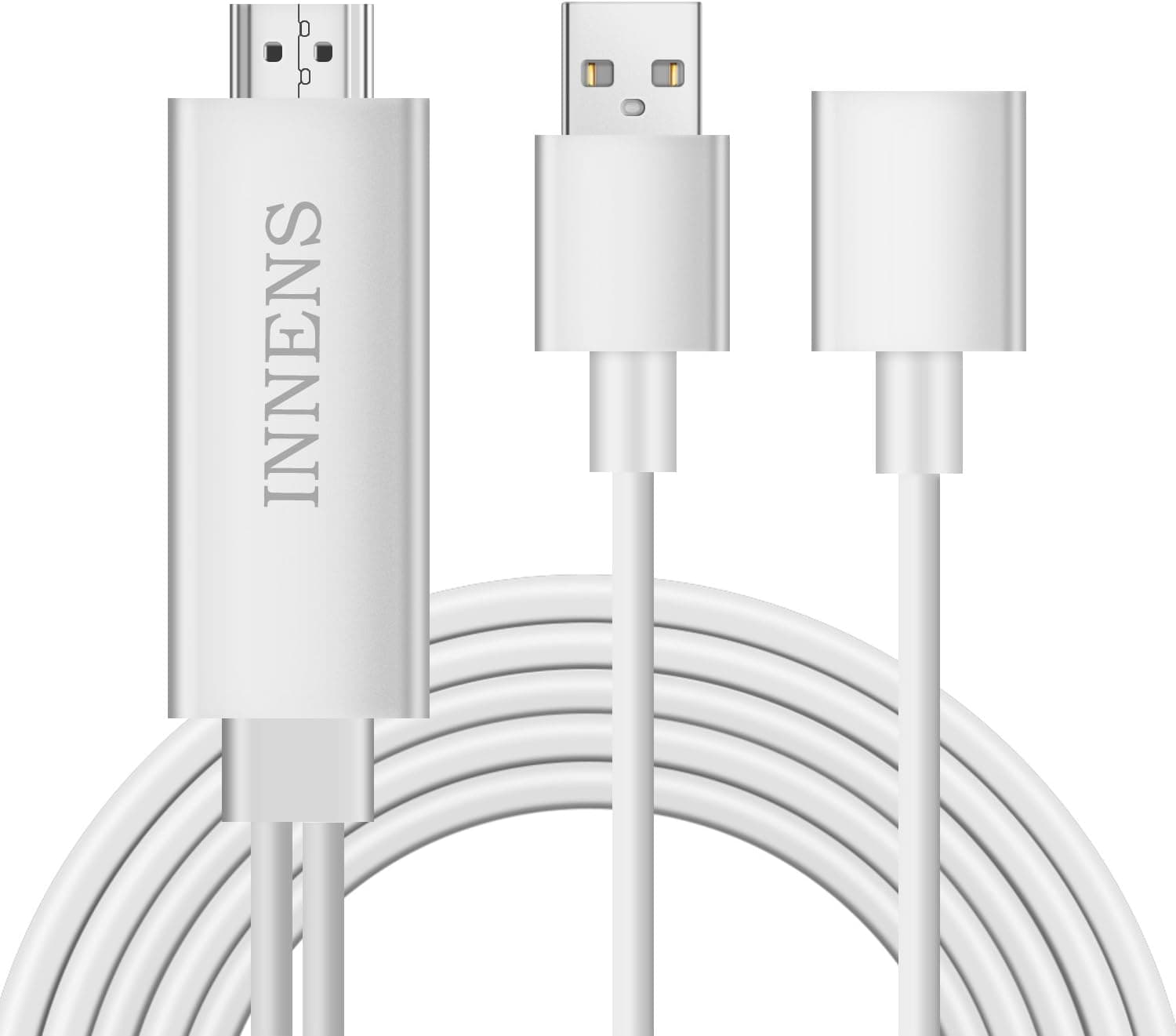 Innens Lightning to HDMI Cable Adapter, Lightning Digital AV Adapter for iPhone iPad and iPod Models (Silver)