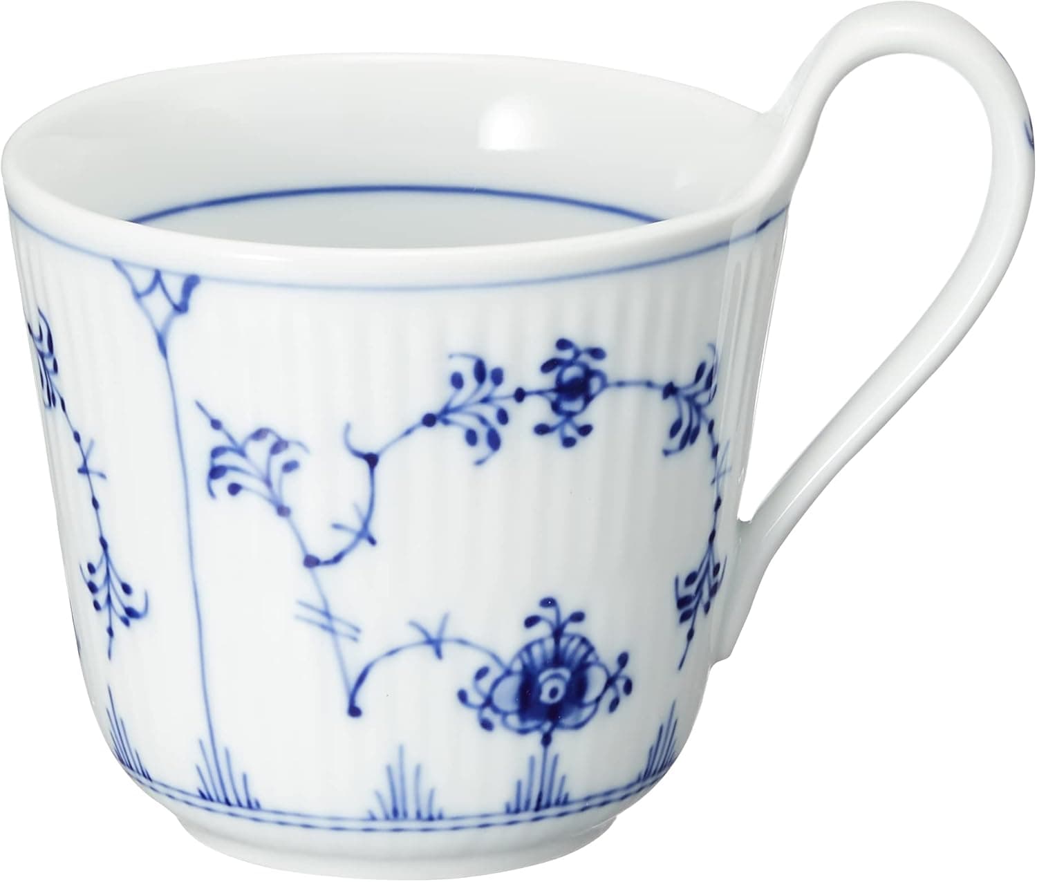 Royal Copenhagen 1017175 Blue Fluted Plain High Handle Mug, 11.2 fl oz (330 ml), Wedding Gift