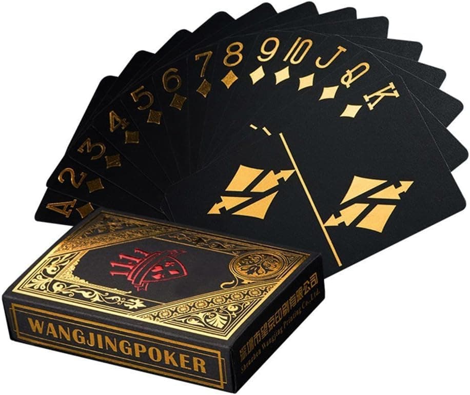 Waterproof Poker Cards Black PVC Playing Cards Set Professional Poker Bronzing Poker Deck Plastic Poker for Your Poker Pleasure