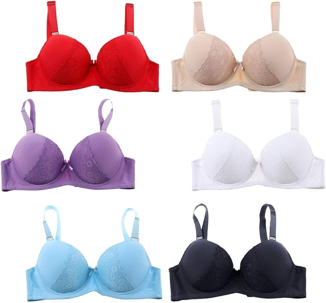 W L INTIMATES Bras for Women Push Up Bras Everyday Bra Pack of 6 Brassiere Setssiere Set
