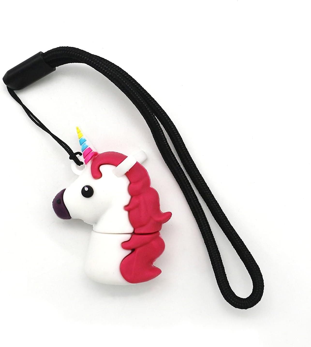 Novelty Unicorn Shape Design 32GB USB 2.0 Flash Drive Cute Memory Stick Horse Thumb Drive Data Storage Pendrive Cartoon Jump Drive Gift (White) (32GB)