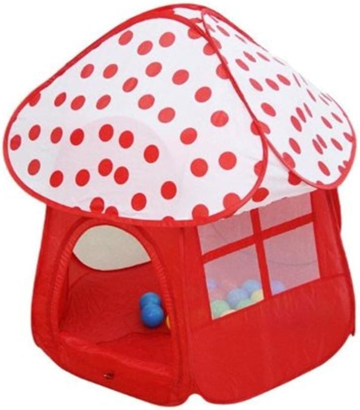 Steegic Mushroom Shape Play Tent Cubby House - Children Indoor / Outdoor Play Tent Pit Ball Pool (Red Mushroon Shape)
