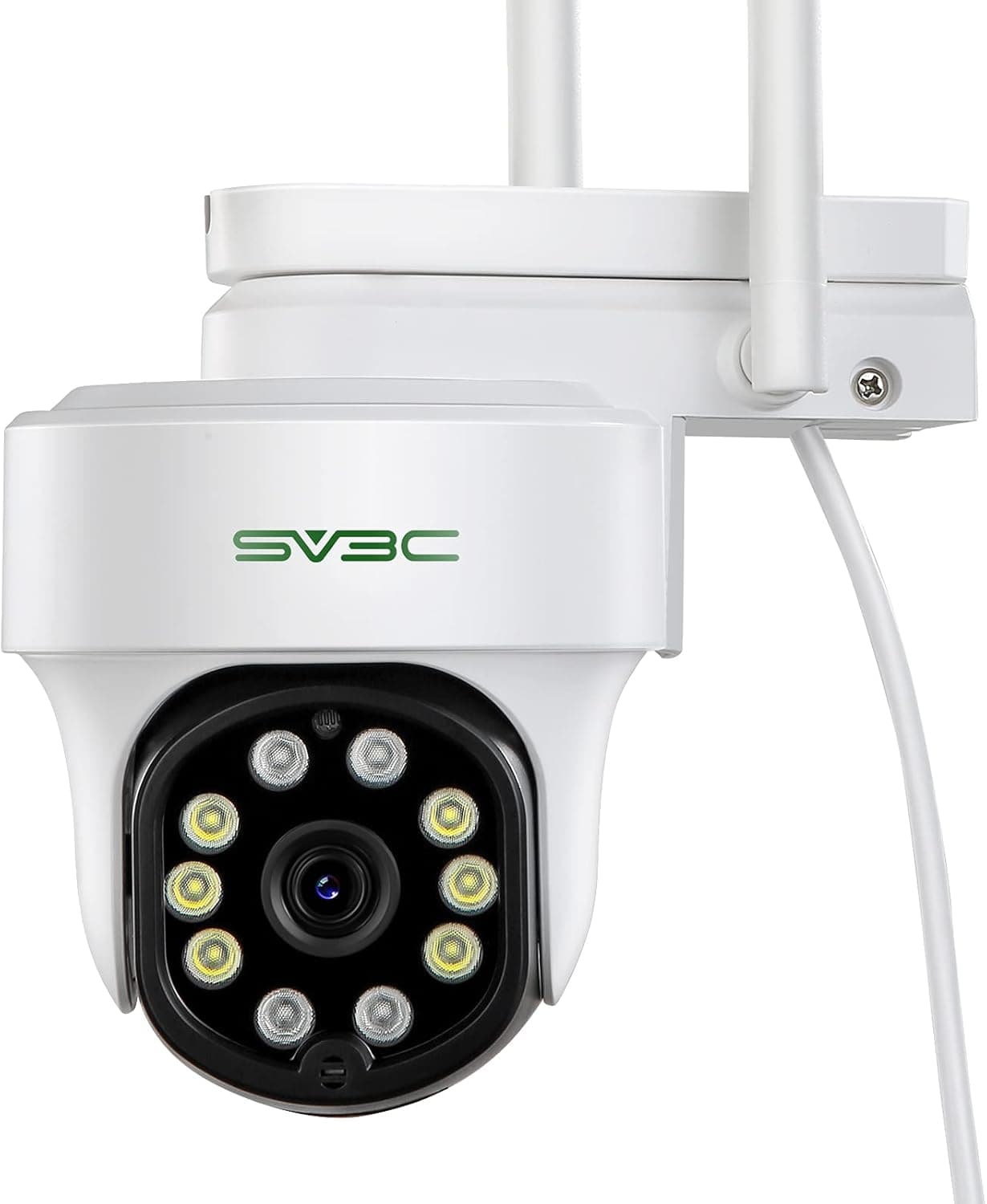 SV3C Pan Tilt IP Camera Outdoor with Floodlight & Tracking, 1080P WiFi Rotate Dome Security Camera Support Max 128G SD Card Record, Color Night Vision, 2-Way Audio, Motion Detection, RTSP Browser View