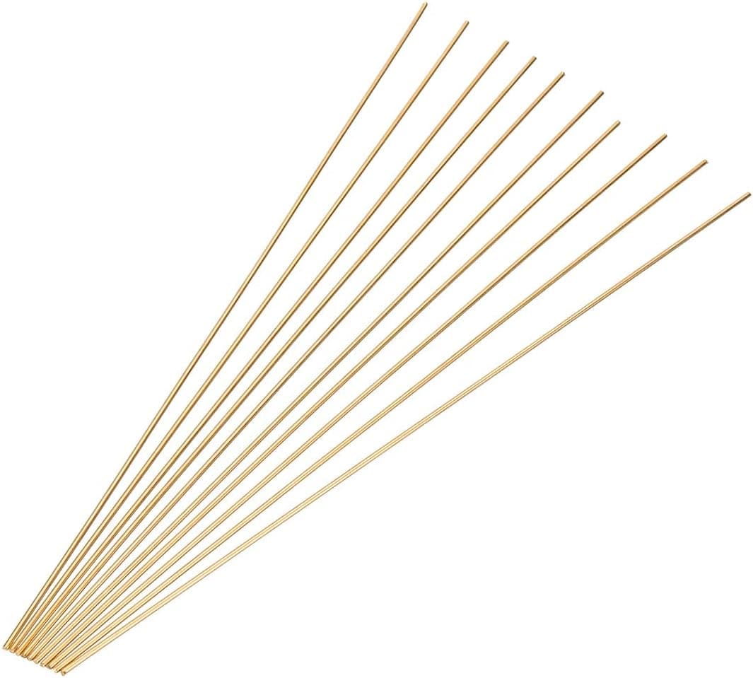 10pcs 1.6 x 250mm Brass Round Rods Bar for Welding Brazing Soldering