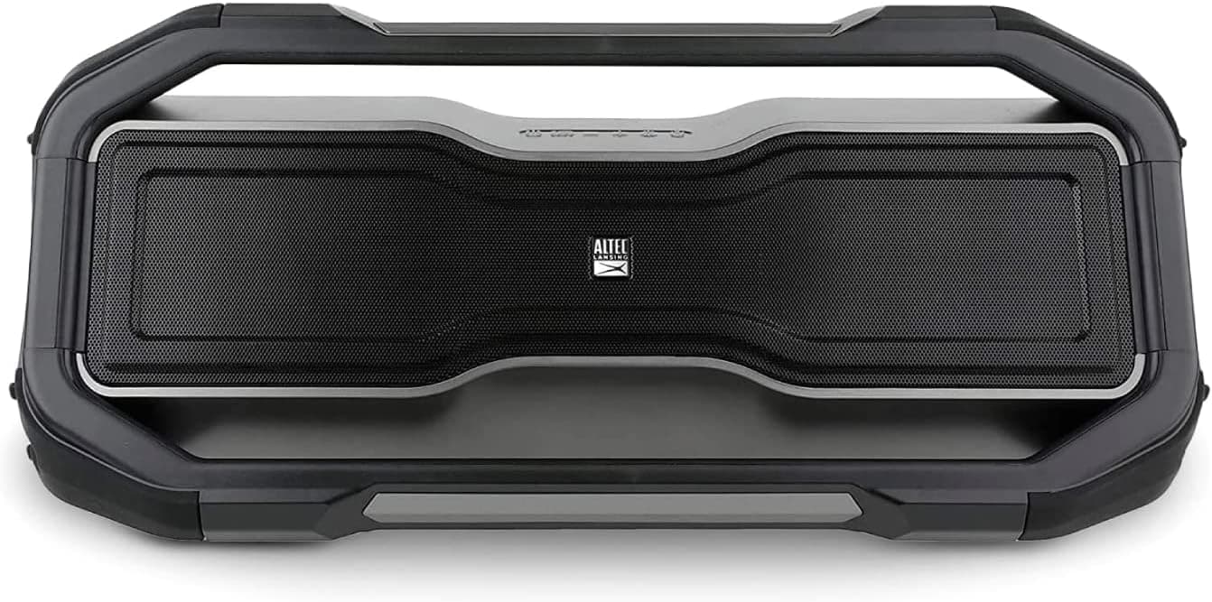 Altec Lansing ROCKBOX XL Wireless Bluetooth Speaker, Portable Waterproof Speaker with 5 Illuminating LED Light Modes, Floating Wireless Speaker for Indoors and Outdoors, Steel Grey (Renewed)