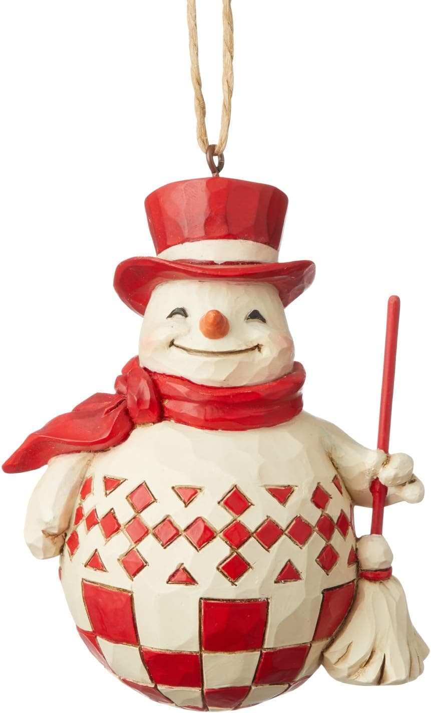 Enesco Jim Shore Heartwood Creek Nordic Noel Snowman Hanging Ornament, 3.5 Inch, Multicolor