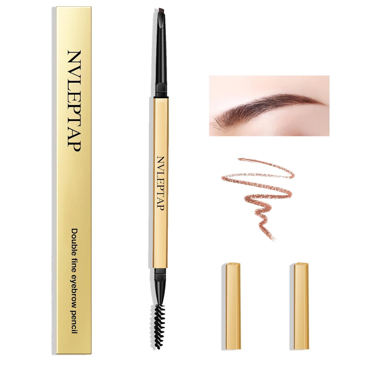 Eyebrow Pencil,Waterproof Brow Pencil,Eye Brow Pencil with Dual Ends,Professional Brow Enhancing Kit With Eyebrow Brush,Creat Long Lasting Natural Eyebrow Makeup(Light Brow)