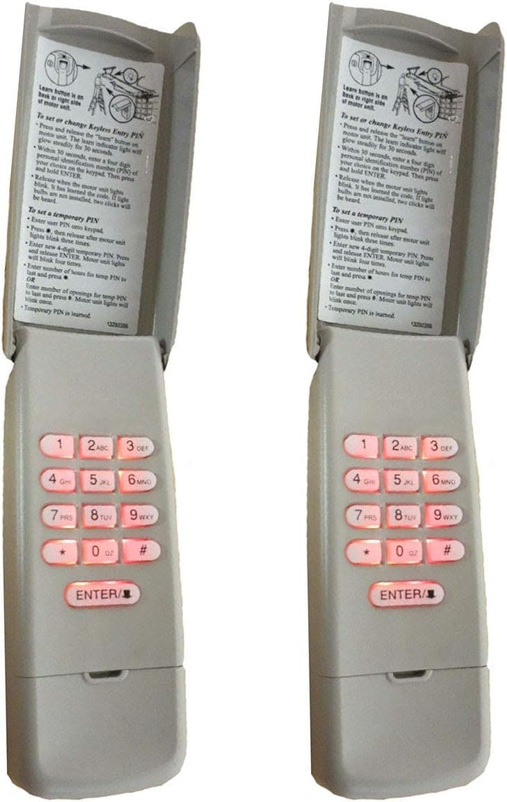 2 Keypads Keyless Entry for Liftmaster Garage Door Opener 377LM 139.53754 (315mhz Purple Learn Button)